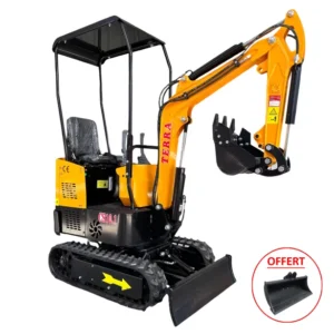 Mini Pelle TERRA CS 10.1 – 1000 kg – Moteur Diesel 11,7 CV | Terrassement et Aménagement