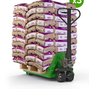Granulés de bois – Eden Pellets Premium – Palette de 66 Sacs de 15 Kg (990 Kg) – 3 palettes